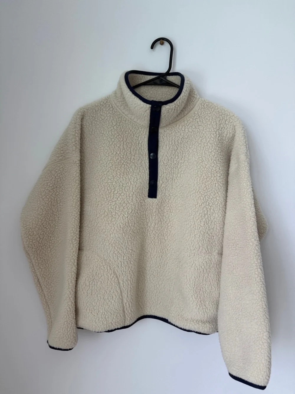 J crew vintage fleece Polartec® sherpa fleece half-snap pullover